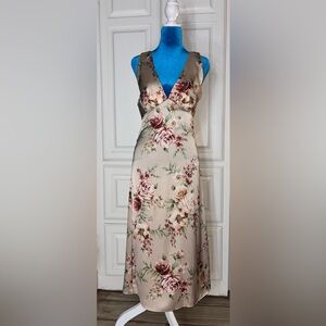 Altar'd State Blush Floral Midi Slip Dress